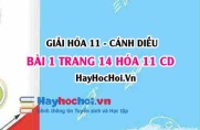 Giải bài 1 trang 14 Hóa 11 Cánh Diều SGK